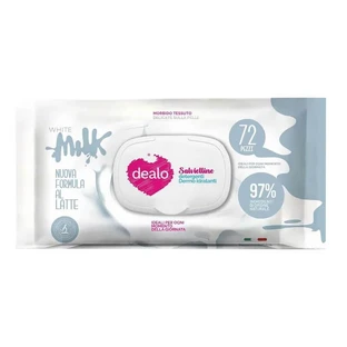 Dealo White Milk – 72 feuchtigkeitsspendende, hautfreundliche Reinigungstücher