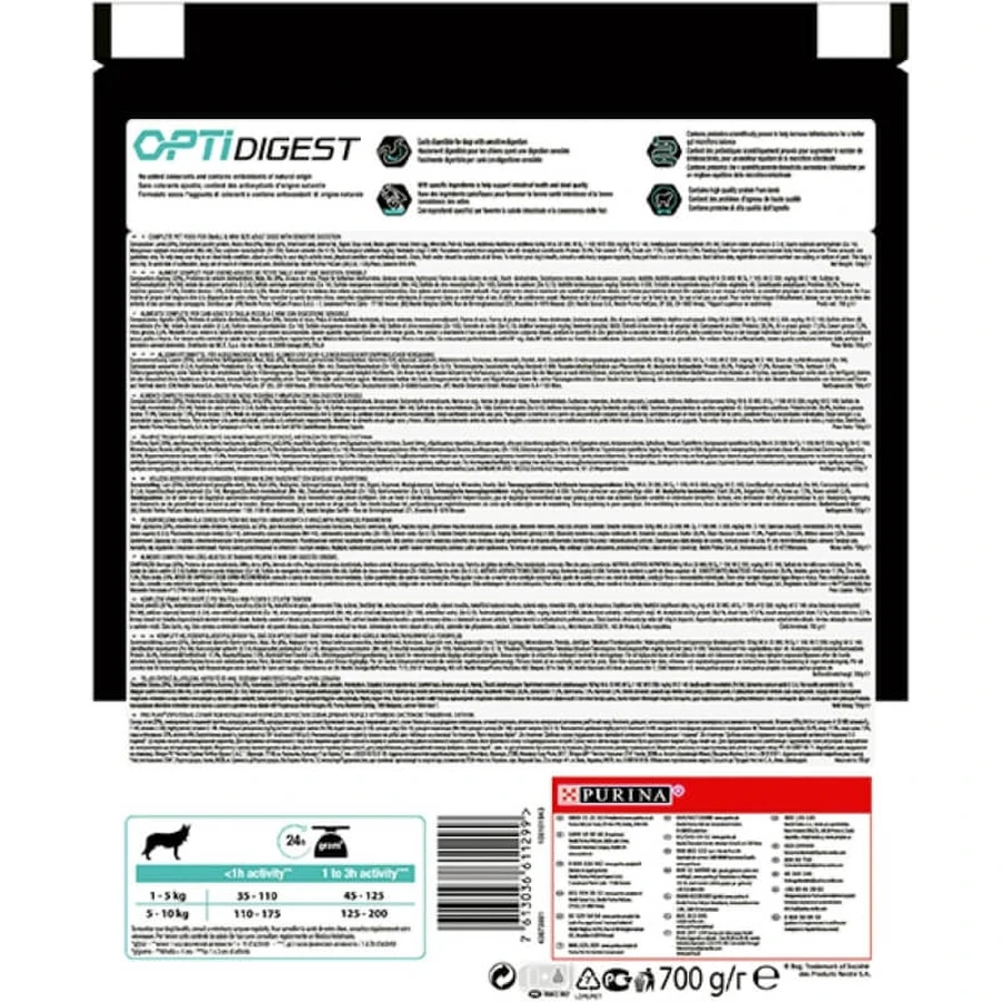 Purina Pro Plan Small &amp; Mini Adult Sensitive Digestion Cordero - Pienso completo para perros, 700 g