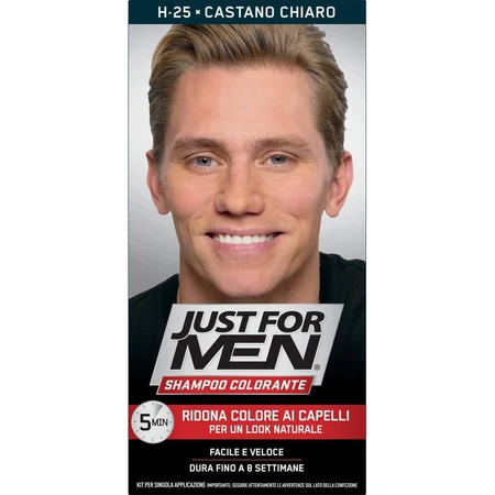 Just for Men Farbverstärkendes Shampoo – Bringt die Farbe Ihres Haares wieder zum Strahlen, H25 Hellbraun, 30 ml