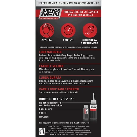 Just for Men Farbverstärkendes Shampoo – Bringt die Farbe Ihres Haares wieder zum Strahlen, H25 Hellbraun, 30 ml