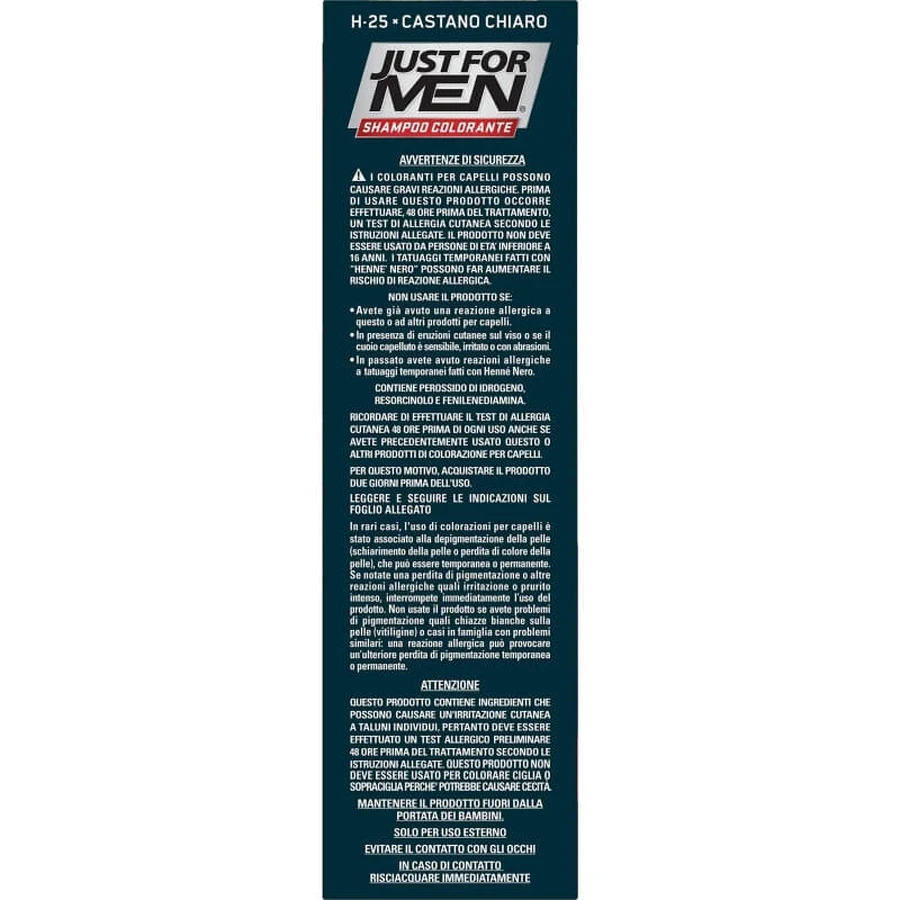 Just for Men Farbverstärkendes Shampoo – Bringt die Farbe Ihres Haares wieder zum Strahlen, H25 Hellbraun, 30 ml