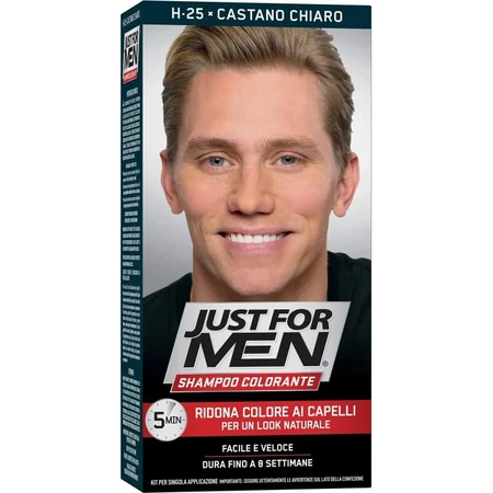 Just for Men Farbverstärkendes Shampoo – Bringt die Farbe Ihres Haares wieder zum Strahlen, H25 Hellbraun, 30 ml