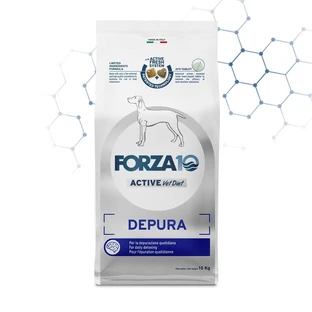 Forza10 Depura Active, saveur poisson - Aliment complet destiné aux chiens adultes présentant des intolérances alimentaires, 10 kg