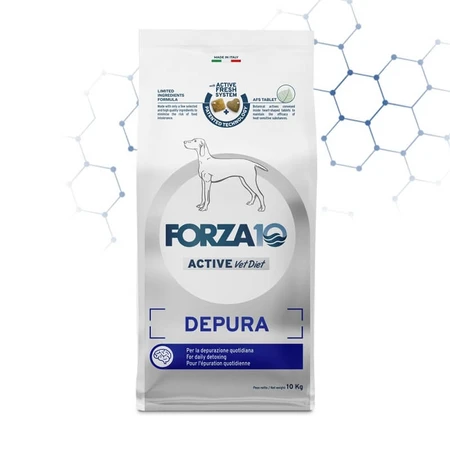 Forza10 Depura Active Fish Flavor - Complete Dietary Food for Adult Dogs with Food Intolerances, 10 kg