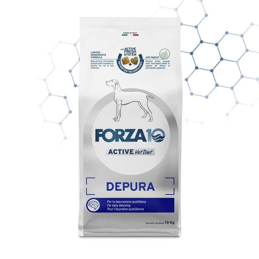 Forza10 Depura Active Fish Flavor - Complete Dietary Food for Adult Dogs with Food Intolerances, 10 kg