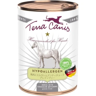 Terra Canis Hypoallergénique pour chevaux à l'artichaut de Jérusalem - Aliment humide complet pour chiens adultes, 400 g