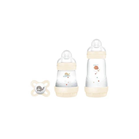 Mam Easy Start – 2 Babyflaschen mit Original-Saugern, ab 0 Monaten, 130 ml und 260 ml – beige