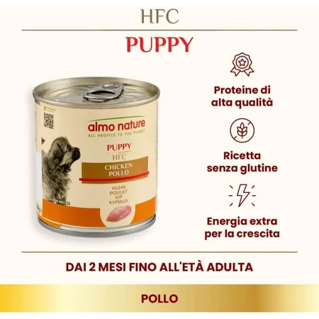 Almo Nature HFC Puppy Chicken - Comida húmeda para cachorros, 280 g