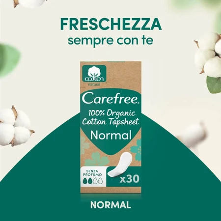 Carefree 100 % orgánico - 30 salvaslips de algodón