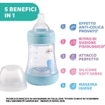 Chicco Perfect 5 - Anti-koliekfles met langzame doorstroming, 150 ml, lichtblauw