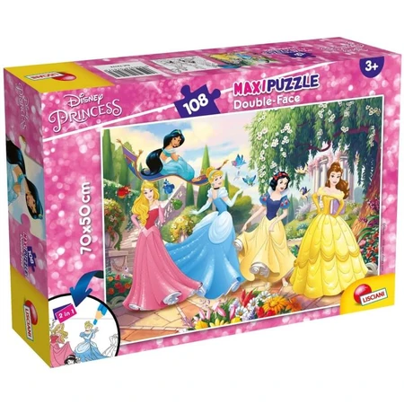 Rompecabezas para colorear a doble cara «Lisciani Disney Princess Super Maxi», de 108 piezas
