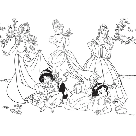 Rompecabezas para colorear a doble cara «Lisciani Disney Princess Super Maxi», de 108 piezas