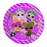 Ciao Lol Surprise - 8 glittery paper plates, 20 cm each