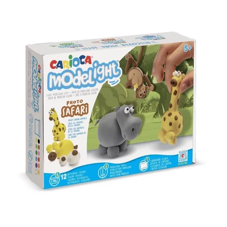 Carioca Modelight Maxi Safari - Super-stretchy modeling clay for kids in 12 assorted colors