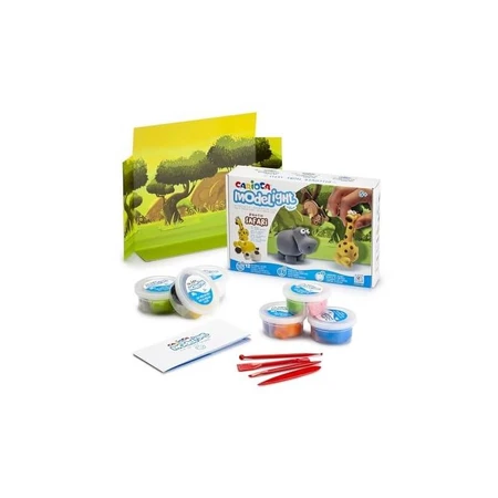Carioca Modelight Maxi Safari - Super-stretchy modeling clay for kids in 12 assorted colors
