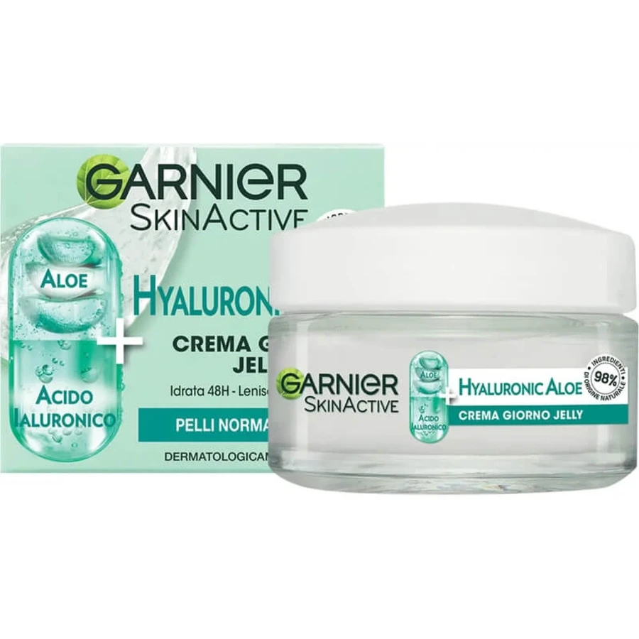 Garnier Skin Active Gel de Ácido Hialurónico y Aloe - Crema hidratante de día, 50 ml