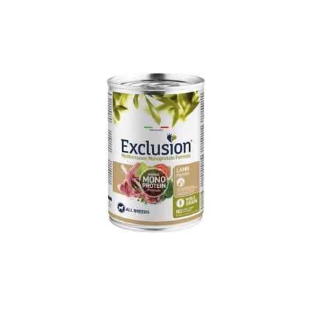 Exclusion Mediterraneo Agneau (une seule source de protéines) - Aliment complet pour chiens adultes, 400 g
