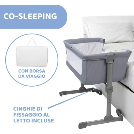 Chicco next2me essential - co-sleeping crib - stone re_lux