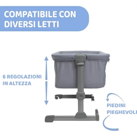 Chicco next2me essential - co-sleeping crib - stone re_lux