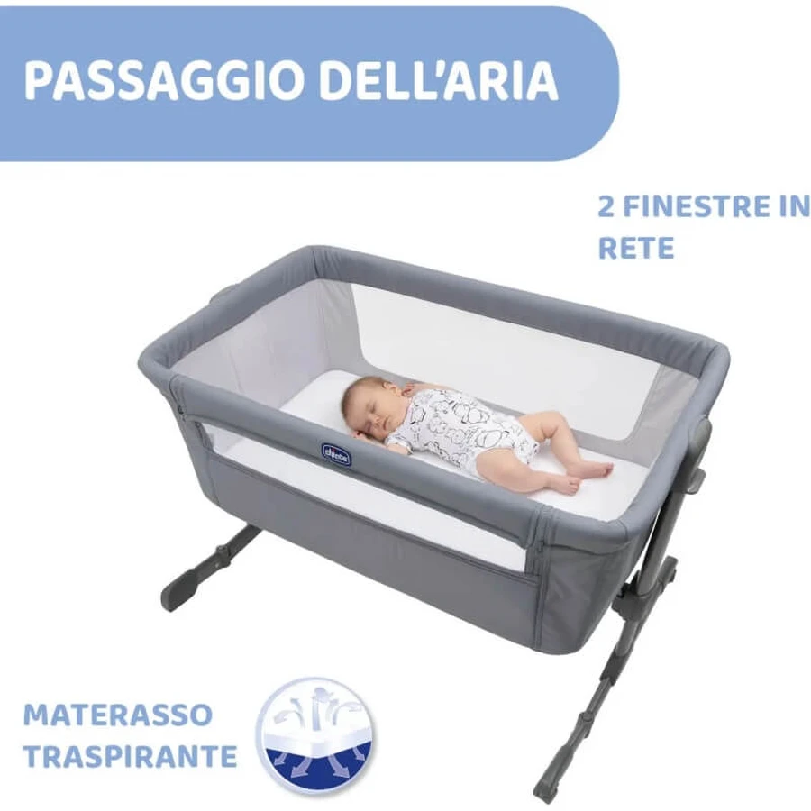 Chicco next2me essential - co-sleeping crib - stone re_lux