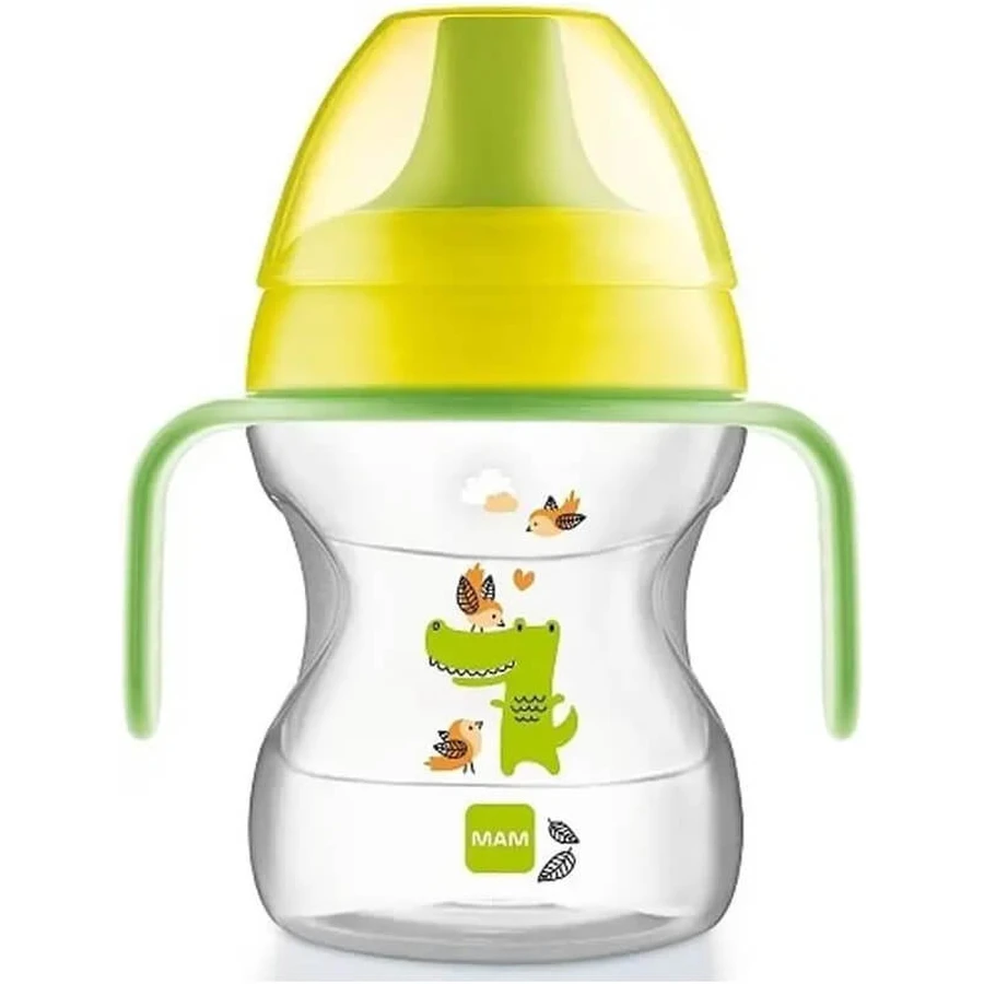 Mam Learn to Drink-beker – beker van 190 ml voor kinderen vanaf 6 maanden, in diverse neutrale motieven