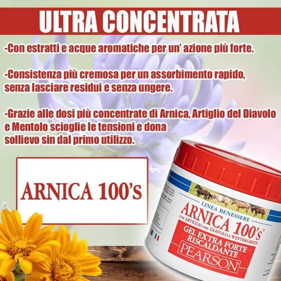 Pearson Arnica 100's - Extra krachtige verwarmende gel voor paarden, 500 ml