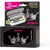 Forhans My Travel Box Corona Negru – pastă de dinți + periuță de dinți + cutie metalică