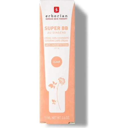 Erborian Super BB with Ginseng - Korean Anti-Blemish Face Cream, Clair, 15 ml