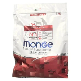 Monge Super Premium Adult Mini Dry Dog Food, Rich in Chicken  800 g