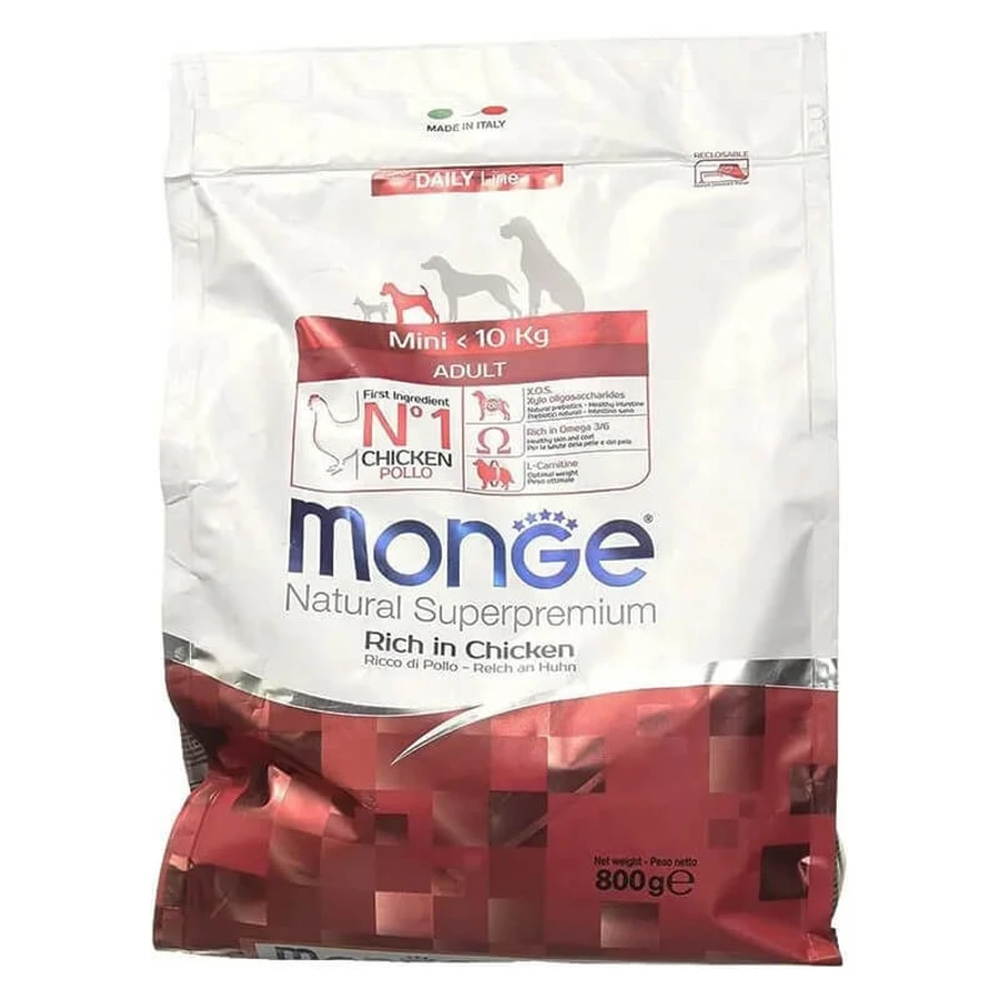 Monge Super Premium Adult Mini Dry Dog Food, Rich in Chicken 800 g