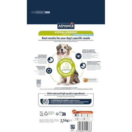 Advance Veterinary Diets Hypoallergenic – Alleinfuttermittel für erwachsene Hunde mit Nahrungsmittelunverträglichkeiten, 10 kg