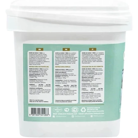 Trm Good as Gold + Mag - Voedingssupplement voor nerveuze paarden, 1,5 kg