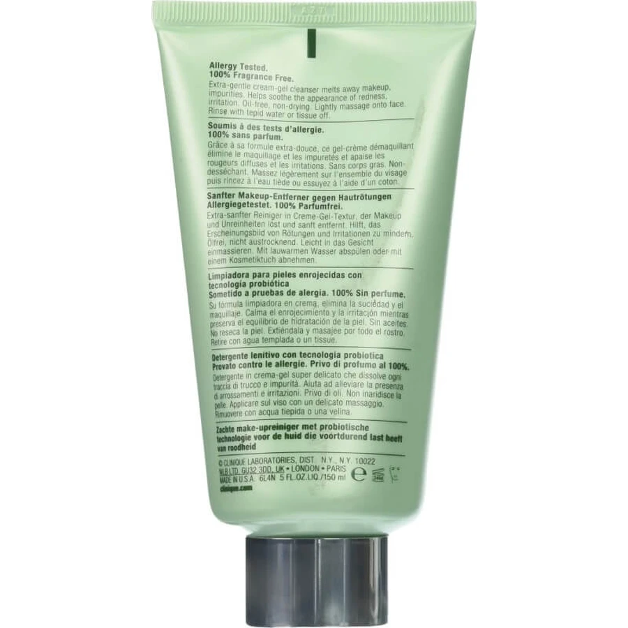Limpiador calmante Redness Solutions de Clinique - Desmaquillante calmante para el enrojecimiento, 150 ml
