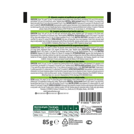 Natural Trainer Straccetti Adult Tonijn & Groenten - Compleet voer voor volwassen katten, 85 g