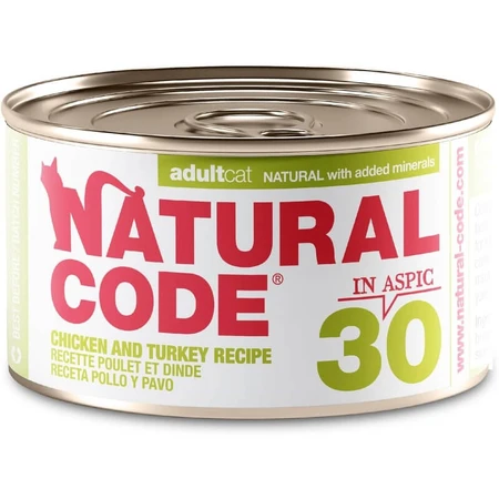 Natural Code 30 Chicken and Turkey - Complete Food for Adult Cats, 85 g
