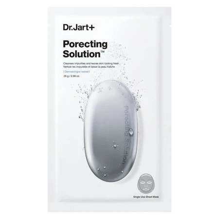 Dr.jart+ Dermask Pore-Tightening Solution - Mascarilla purificante e hidratante efervescente con carbón vegetal para poros dilatados, 25 g
