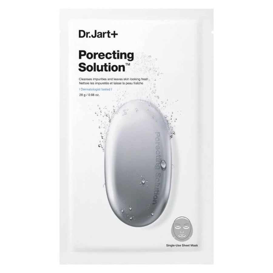 Dr.jart+ Dermask Pore-Tightening Solution - Mascarilla purificante e hidratante efervescente con carbón vegetal para poros dilatados, 25 g