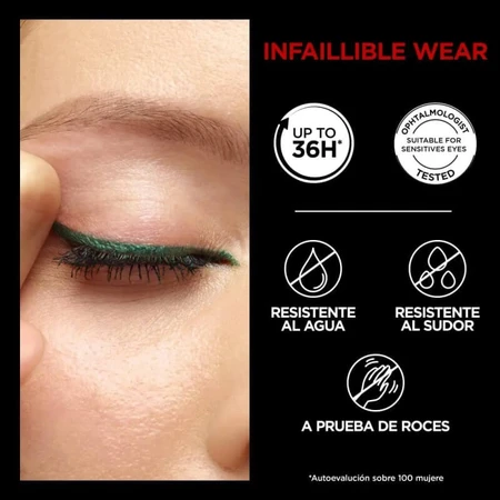 L'Oréal Paris Infaillible 36h Grip Liner - Eyeliner gel automatique n° 08 Vert émeraude