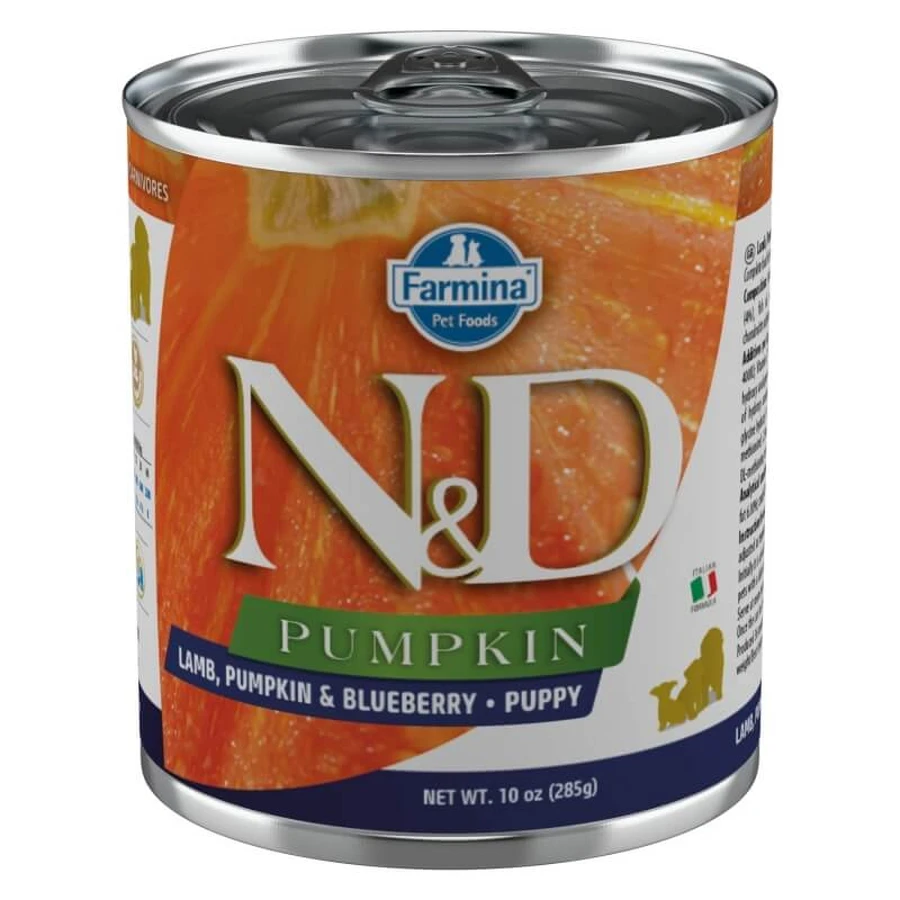 Farmina N&amp;d Pumpkin Puppy Lamb, Pumpkin en Blueberry – Volledig voer voor puppy’s, 285 g