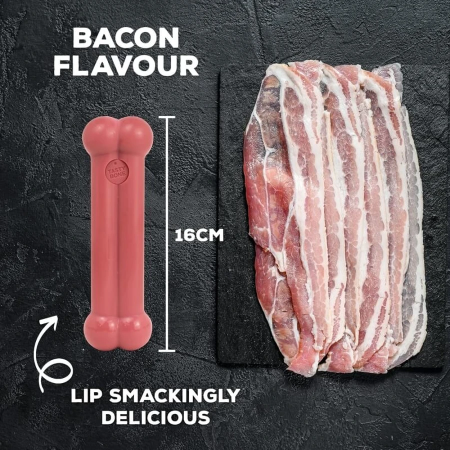 Tasty Bone Tasty Bone Puppy Toy - Bacon-Flavored Puppy Toy