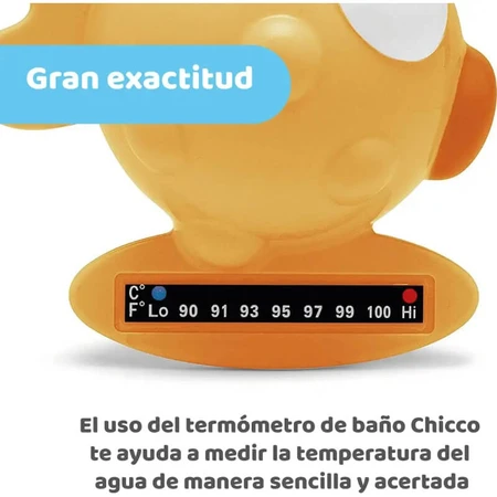 Termómetro de baño para niños de Chicco con forma de pez, de color naranja