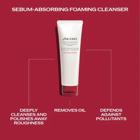 Shiseido Deep Cleanser Foam - Foaming Cleanser for Oily and Blemish-Prone Skin, 125 ml