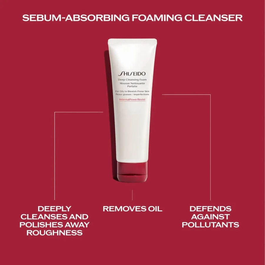 Shiseido Deep Cleanser Foam - Foaming Cleanser for Oily and Blemish-Prone Skin, 125 ml