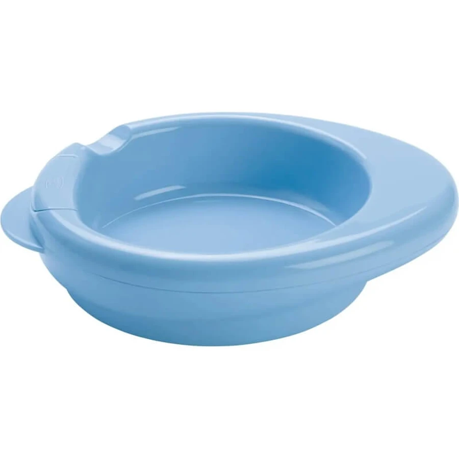 Set de repas Chicco pour les enfants à partir de 6 mois : assiette, cuillère et tasse — Bleu clair