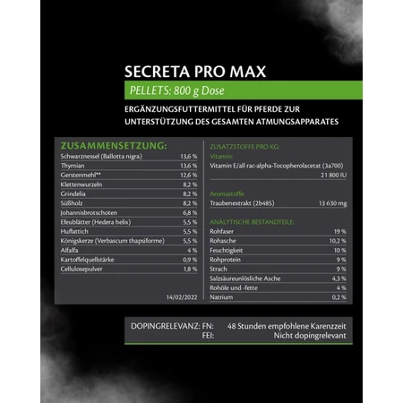 Equality Equistro Secreta Pro Max - supplemental feed for horses and ponies, 800 g