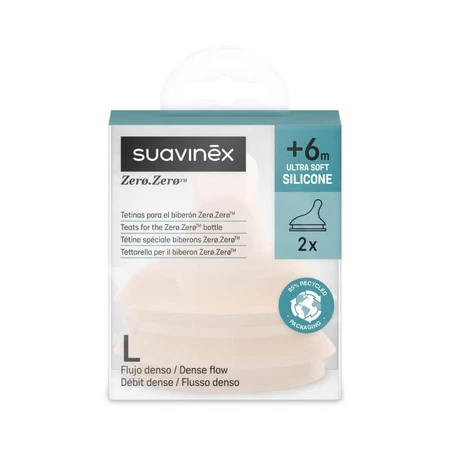 Suavinex zero.zero - 2 antikoliek-siliconenfopspeentjes, vanaf 6 maanden