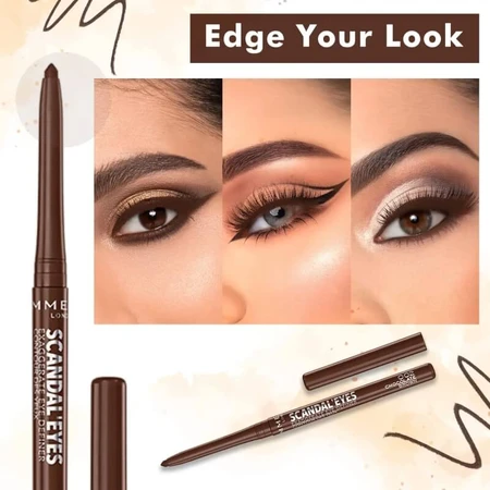 Rimmel Scandaleyes Exaggerate - Crayon pour les yeux rétractable waterproof n° 002, brun chocolat
