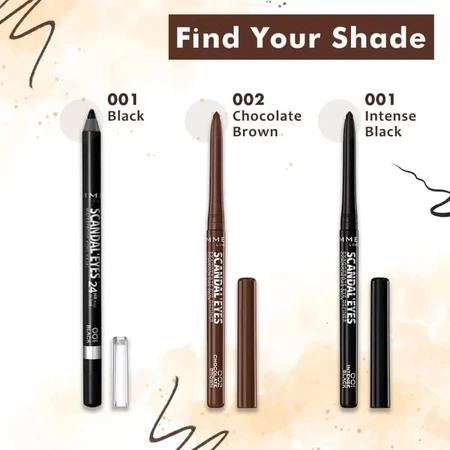 Rimmel Scandaleyes Exaggerate - Crayon pour les yeux rétractable waterproof n° 002, brun chocolat