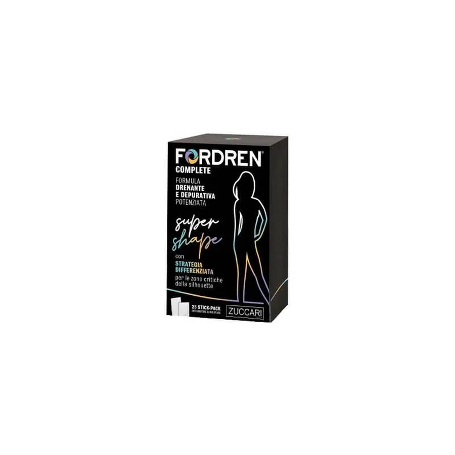 Zuccari Fordren Complete Supershape, 25 Sticks à 10 ml – Nahrungsergänzungsmittel zur Förderung der Flüssigkeitsableitung (beschädigte Verpackung)