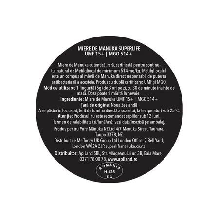 Pure Manuka Honig UMF15+, MGO514+, 250g, Superlife